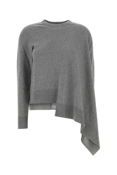 Alexander Mcqueen Grey Cashmere Blend Sweater In Gray