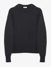 Alexander Mcqueen Melange Dark Grey Stretch Wool Blend Sweater In Grey