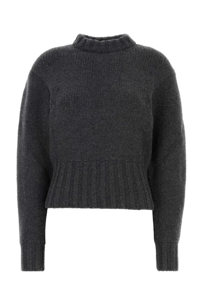 ALEXANDER MCQUEEN GREY CREW-NECK SWEATER