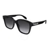Alexander Mcqueen Grey Gradient Square Ladies Sunglasses Am0331sk 001 56 In Black