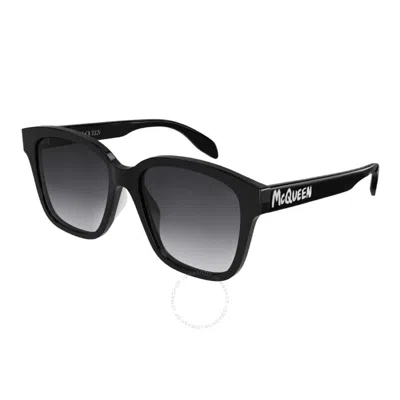 Alexander Mcqueen Grey Gradient Square Ladies Sunglasses Am0331sk 001 56 In Black