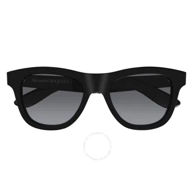 Alexander Mcqueen Grey Gradient Square Men's Sunglasses Am0421s 001 54 In Black