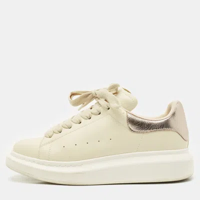 Pre-owned Alexander Mcqueen Grey Leather Oversized Lace Up Sneakers Size 39