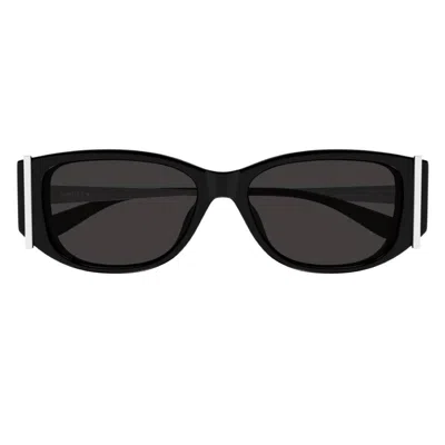 Alexander Mcqueen Grey Oval Ladies Sunglasses Am0494sa 001 55 In Black