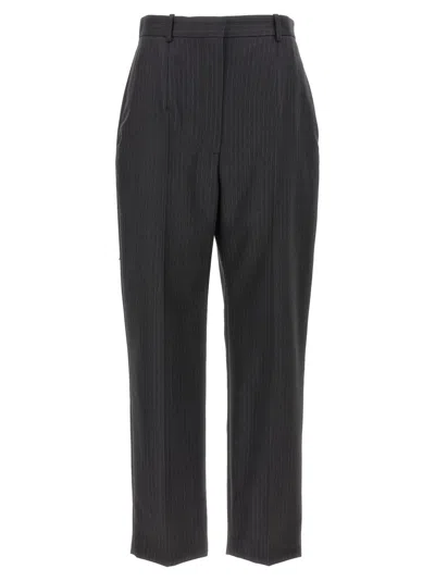 ALEXANDER MCQUEEN GREY PINSTRIPE PANTS