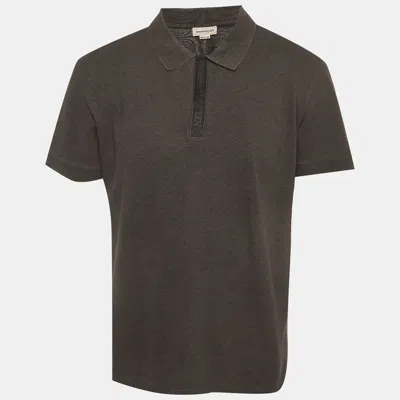 Pre-owned Alexander Mcqueen Grey Pique Polo T-shirt Xl In Gray
