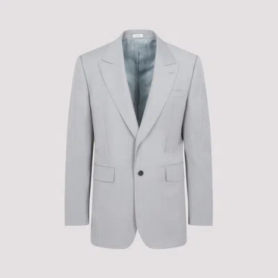 ALEXANDER MCQUEEN GREY SINGLE BREASTED JACKET