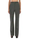 Alexander Mcqueen Grey Straight Flat Front Pants In Multi