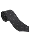 Alexander Mcqueen Grey Sull Polka Dots Silk Tie In Grey