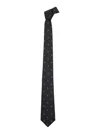 Alexander Mcqueen Grey Tie With Polka-dots And Skull In Silk Man In Black