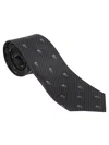 Alexander Mcqueen Grey Sull Polka Dots Silk Tie In Charcoal M Grey