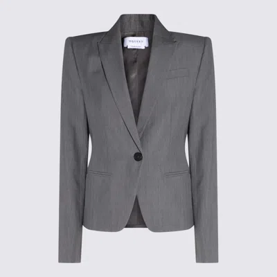 Alexander Mcqueen Grey Wool Blazer In Gray