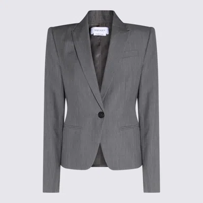 ALEXANDER MCQUEEN ALEXANDER MCQUEEN GREY WOOL BLAZER