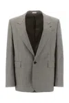 Alexander Mcqueen Wool Blazer With Peak Lapels And Back Slit In Shark