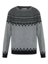 Alexander Mcqueen Mcqueen Skull Fair Isle Wool Crewneck Sweater In Gold