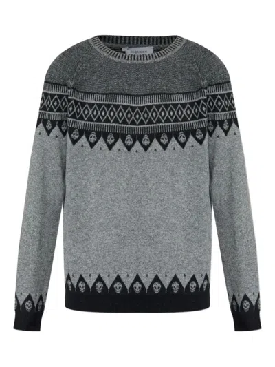 ALEXANDER MCQUEEN GREY WOOL SWEATER