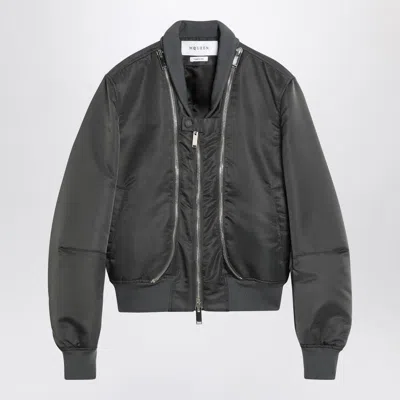 ALEXANDER MCQUEEN ALEXANDER MCQUEEN  GREY ZIPPED BOMBER JACKET