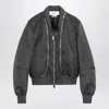 Alexander Mcqueen Grey Zipped Bomber Jacket In Gray