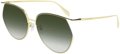 Pre-owned Alexander Mcqueen Gucci Gg1335s Brown/brown Shaded (004) Sunglasses In Green