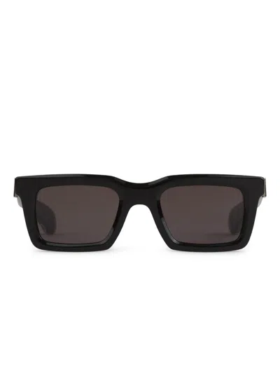 Alexander Mcqueen Rectangular Frame Sunglasses With Glossy In Black