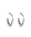 Alexander Mcqueen Diamond-embellished Hoop Earrings In Metallic