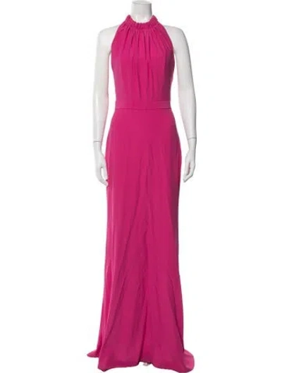 Pre-owned Alexander Mcqueen Halterneck Long Dress In Pink