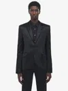 Alexander Mcqueen Hammered Satin Single-breasted Jacket In Black