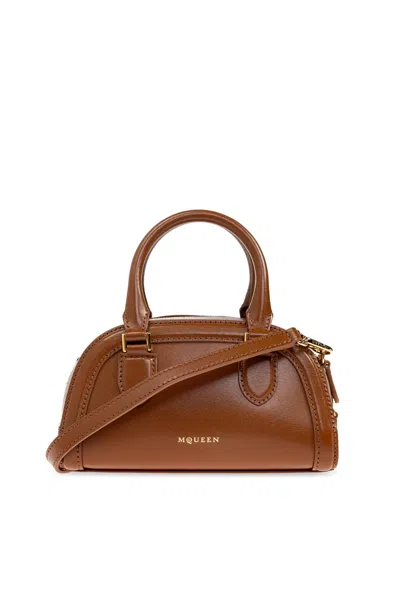 Alexander Mcqueen Handbag Birdee Boston Mini In Brown