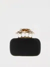 Alexander Mcqueen Floral Design Clutch Detachable Chain Strap In Black