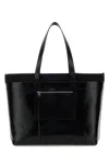Alexander Mcqueen Coated Canvas Shopping Bag With Two Pockets In Black