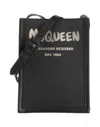 Alexander Mcqueen Mini Graffiti-print Messenger Bag In Black