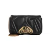 Alexander Mcqueen The Seal Mini Embellished Quilted Leather Shoulder Bag In Black