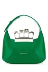 Alexander Mcqueen The Jewelled Hobo Leather Shoulder Bag In Brightgreen