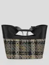 Alexander Mcqueen Small The Bow Tweed Tote Bag In Multicolor