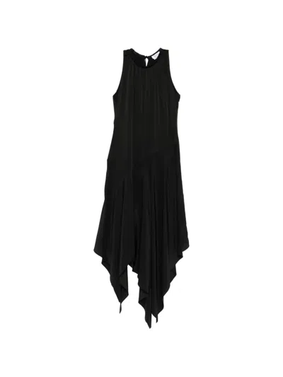 Alexander Mcqueen Handkerchief-hem Halterneck Midi Dress In Black