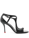 Alexander Mcqueen Harness 90mm Leather Sandals In Black