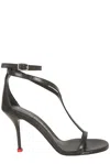 Alexander Mcqueen Harness 90 Calf Leather Sandals In Black