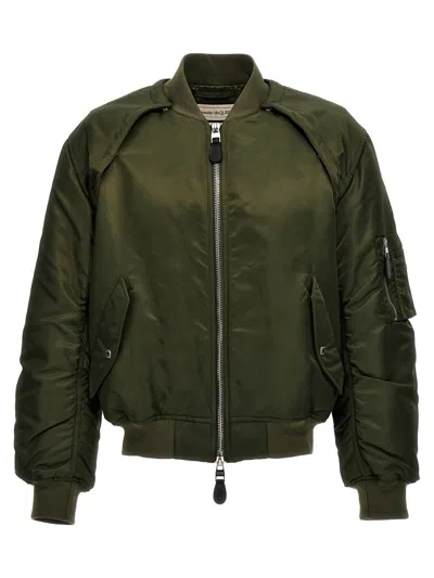 Alexander Mcqueen 'harness' Bomber Jacket In Green