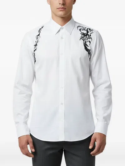 Pre-owned Alexander Mcqueen Harness Buttoned Shirt In White