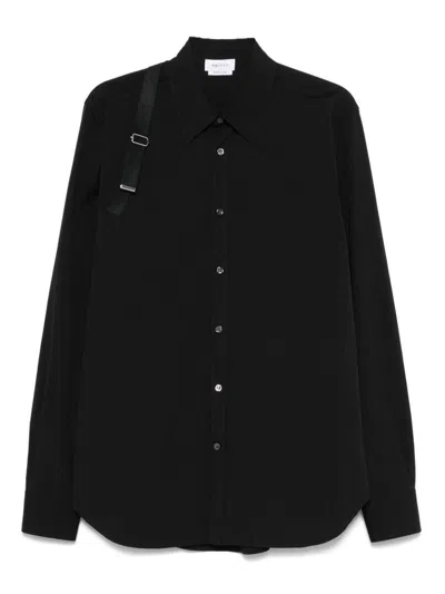 Alexander Mcqueen Men's Logo-tape Harness Dress Shirt In Black