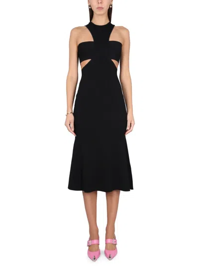 Alexander Mcqueen Harness Dress With Back Zipper Closure In Black