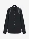 Alexander Mcqueen Feather Print Harness Shirt In Black