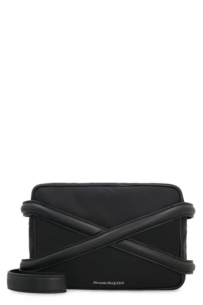 ALEXANDER MCQUEEN HARNESS LEATHER AND NYLON MESSENGER BAG