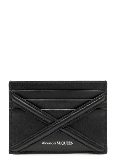 Alexander Mcqueen Harness Leather Card Holder In Black