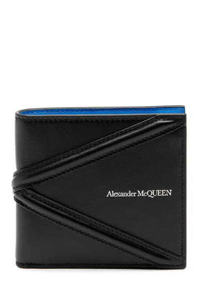 Alexander Mcqueen Harness Leather Wallet In Black