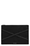 Alexander Mcqueen Harness Nylon Pouch-bag With Logo In Black