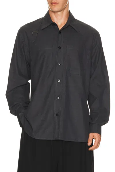 Alexander Mcqueen Harness-detail Patch-pocket Overshirt In Black
