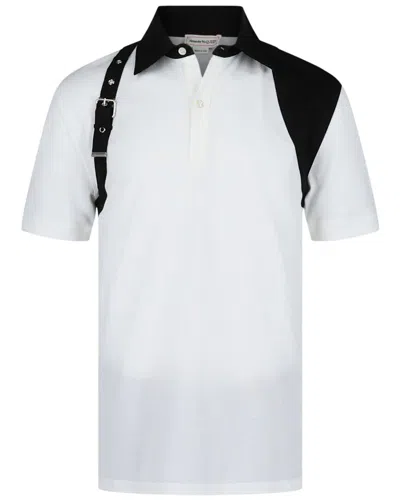 Alexander Mcqueen Harness Polo Shirt In White