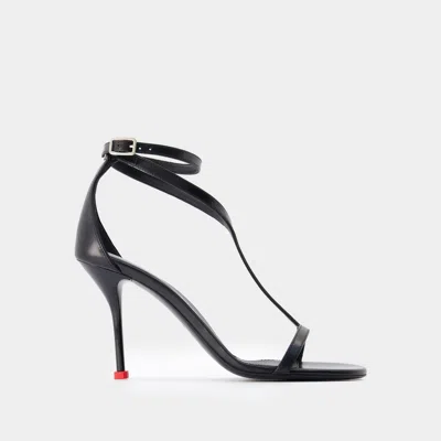 Alexander Mcqueen Harness 90 Calf Leather Sandals In Black
