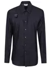Alexander Mcqueen Harness Shirt With T Buckle In Blue
